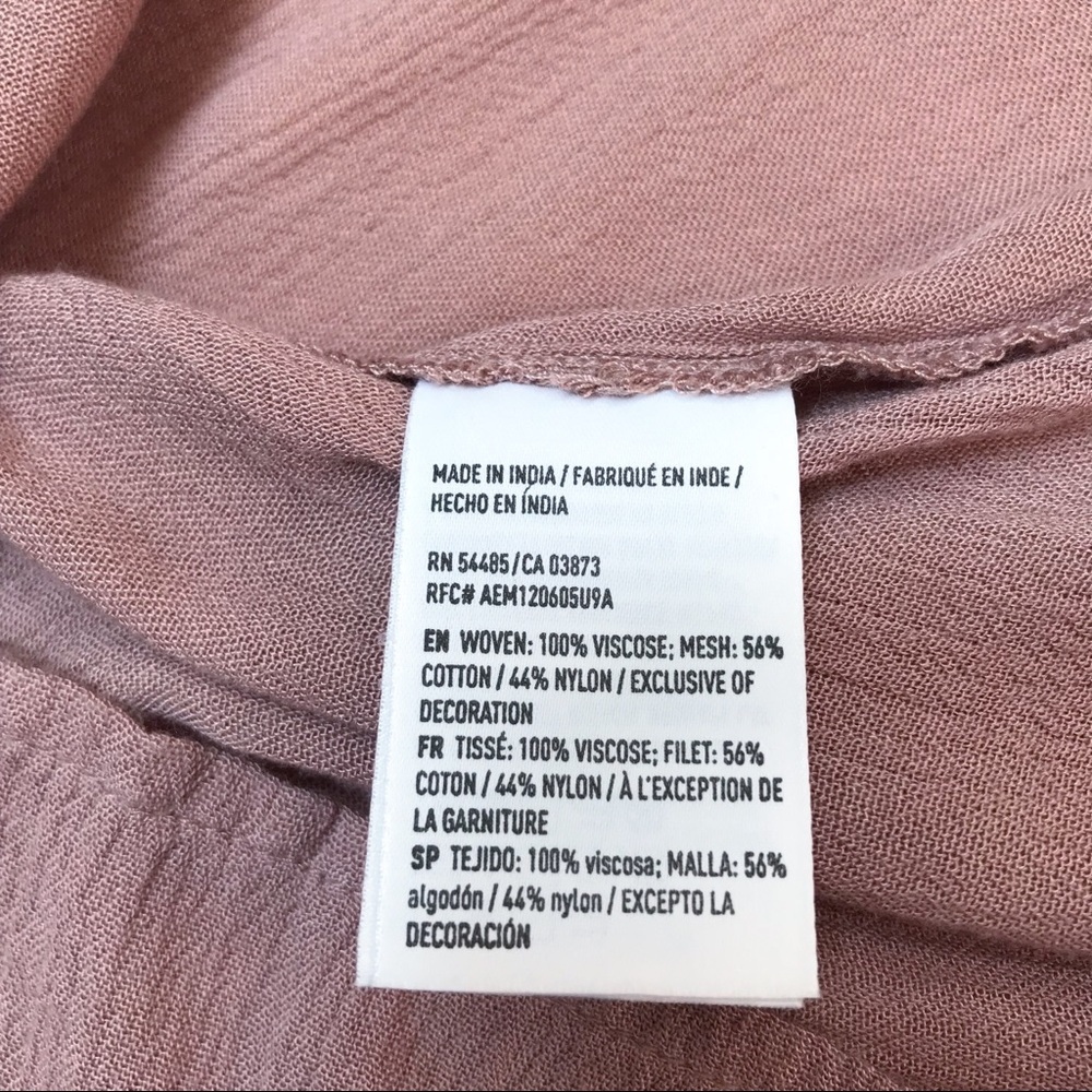 American Eagle AEO dusty rose lace top, XL. - Picture 2 of 8